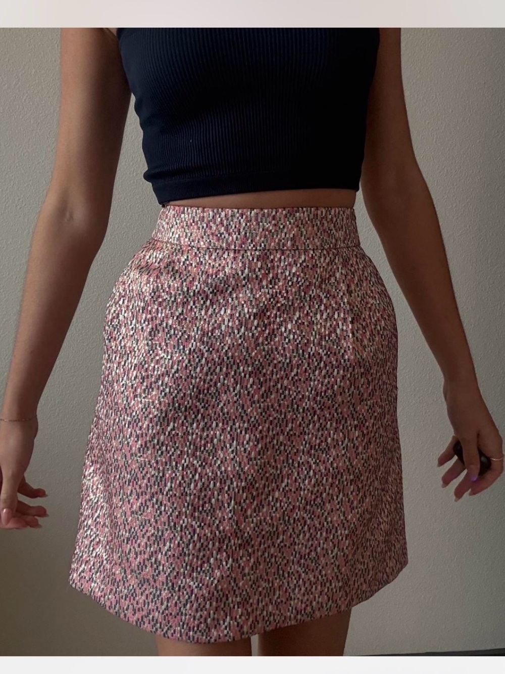 J. Crew Pink Multi-Pattern Pencil Skirt